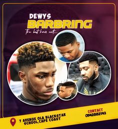 the front cover of dewy's barbering magazine, featuring two black men