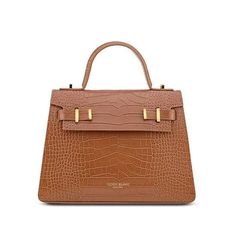 Ava Croco Gold 11" - Camel Brown - Teddy Blake Elegant Watches Women, Teddy Blake, Ladies Luncheon, Round Handle, Travel Handbags, How To Make Handbags, Purses Designer, Free Bag, Soft Suede