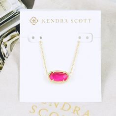 Nwot Kendra Scott Elisa Necklace I Will Not Accept Offers For A Bundle Deal, A 15% Discount Will Apply Automatically. - Azalea Illusion - Chain: 15" + 2" Extension; - Pendant: 1" X 3/8" - Gold Plated - Lobster Clasp Brand New With Holder Card And Pouch, No Gift Box. Please Check My Store For Other Colors And Styles!! Hot Pink Kendra Scott Necklace, Pink Kendra Scott, Kendra Scott Elisa Necklace, Elisa Necklace, Illusion Necklace, Kendra Scott Necklace Elisa, Dream Items, Kendra Scott Elisa, Preppy Jewelry