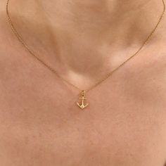 14k Real Solid Gold Nautical Anchor Pendant Necklace for Women with Yellow Rose White Gold Options and available with 14 to 20 inches chain necklace. Perfect Jewelry Gift for Sea Lovers. Dainty and Minimalist Coastal Pendant was designed to bring you the peace of calm seas. Pendant Details ❥ Gold KT: 14k Solid Gold ❥ Gold Color Options: Yellow Gold, White Gold, Rose Gold ❥ Pendant: 10.55x12.10 mm ❥ Thickness: 1.44 mm ❥ It can be used with up to 3 mm chains. If you are to use it with a thicker ch Gold Pendant Designs For Women, Anchor Pendant Gold, Dc Fits, Expensive Style, Coastal Pendant, Gold Earrings For Kids, Minimalist Coastal, Nautical Necklace, Sea Necklace