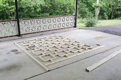 the floor is being constructed and ready to be used as a seating area for people