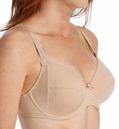 Guipure lace decorates the straps on this soft, multi-part underwire bra. Made of nylon/elastane/polyester/cotton. Multi-part, lined, unpadded underwire cups lift and round your bust. Transversal seaming shapes and supports. Side support panels help position breasts front and center. Sewn-on elastic at top of cup. Sewn-on elastic underband for added support. Center panel - tall, wide, with arched underside for high tummy comfort, with bow at top. Tall seamed sides and back feature sewn-on elasti Classic Beige Underwire Bra, Elegant Lace Nursing Bra With Lace Trim, Beige Underwire Bra With Padded Cups, Elegant Nursing Bra With Lace Trim And Underwire, Lace Nursing Bra With Removable Cups And Underwire, Elegant Underwire Nursing Bra With Lace Trim, Lace Underwire Nursing Bra With Removable Cups, Classic Nursing Bra With Padded Full Cups, Classic Full Cup Bra With Removable Cups