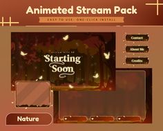 the animated stream pack is displayed in this screenshote, which includes an image of trees and butterflies