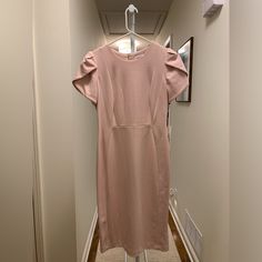 40” Long. 17-21.5” Ptp. Decent Stretch. Form Fitting. Blush Color. Discounting For One Tiny Imperfection On Front Left Side. Purple Sheath Dress, Classic Sheath Dress, Ruffle Bell Sleeve, Tulip Sleeve, Tie Front Dress, Womens Shift Dresses, Black Knit Sweater, Black Sheath Dress, Ruffle Hem Dress