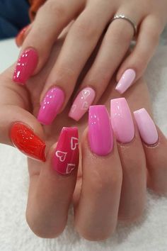 41 Cute Valentine's Day Nail Ideas for 2020 Page 4 of 4 StayGlam Vday nails, Long acrylic Vday Nails, Nails Dip, Valentine's Ideas, February Nails, Nail Designs Valentines, Nails Aesthetic, Nails For Kids, Nails Pink, Nails Gel