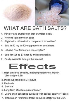 What are Bath Salts? Effects... Bile Salts Benefits Of, Cool Chemistry Experiments, Behavior Disorder, Health Class, First Doctor, Medical Information, Health Education, Coping Skills, Bath Salts