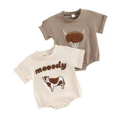 MOOODY T-Shirt Onesie Playful Short Sleeve Onesie With Cartoon Print, Summer Short Sleeve Bodysuit With Cartoon Print, Summer Cartoon Print Short Sleeve Bodysuit, Summer Cotton Short Sleeve Bodysuit, Summer Short Sleeve Cotton Bodysuit, Cute Cotton T-shirt With Cow Print, Unisex Short Sleeve Bodysuit For Summer Playtime, Spring Cotton Onesie With Short Sleeve, Short Sleeve Cotton Onesie For Spring