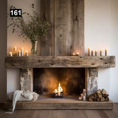 Reclaimed Wood Mantel, Wooden Fireplace, Wooden Corbels, Farmhouse Fireplace, Rustic Fireplaces