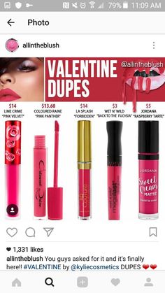 Inexpensive Makeup, Hollywood Makeup Mirror, Kylie Jenner Lip Kit, Valentines Collection, Hollywood Makeup, Lip Therapy, Kylie Cosmetic, Lipstick Matte, Cheap Makeup