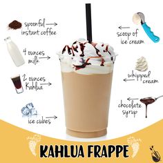 Kahlua Drinks, Molecular Cuisine, Frappe Recipe, Resep Smoothie, Painting With A Twist, Coctails Recipes, Recipes Drinks, Pancake Art