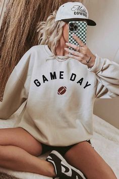 GAME DAY FOOTBALL TAILGATE GRAPHIC SWEATSHIRTPREMIUM COTTONUNISEX SIZINGCLASSIC FITMade In: USA Fall Tailgate Outfit Football, Tailgate Graphic, Football Tailgate Outfit, Game Day Football, Football Tailgate, Tailgate Outfit, Game Outfit, Football Game Outfit, Athleisure Tops