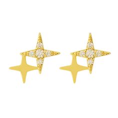 Step up your style game with these Starburst Earrings! These double star studs are sure to dazzle with a special touch of pave stone on one star. Get ready to turn heads while you're kickin' up your ear game! Starburst Earrings, Star Earrings Stud, Waist Chain, One Star, Star Studs, Belly Rings, Star Earrings, Cz Stone, Step Up