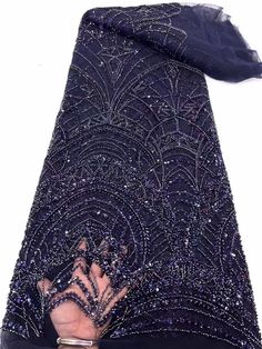 This high quality Fabric is measured in 5 Yards With Embroidered Beading and Sequin. It is soft, very delicate and beautiful. This high Quality Fabric is made with Fashion embroidered rhinestones can be used in making party wedding dresses, skirts, shawls, scarves and other other fashion apparels as you would like. Size : Length : 5 yards (180 inch). Width: 50 inch (Please allow slight deviation for the measurement data ,±1 inch) Material: 100% Polyester, Tulle Lace Fabric, Eco-Friendly embroide Elegant Blue Sequin Fabric For Formal Occasions, Blue Embellished Fitted Embroidered Fabric, Fitted Blue Embellished Embroidered Fabric, Elegant Beaded Embroidered Fabric For Evening, Elegant Embellished Embroidered Organza Fabric, Elegant Embroidered Fabric With Rhinestones For Party, Elegant Embroidered Fabric With Rhinestones For Wedding, Elegant Rhinestone Embroidered Fabric For Weddings, Elegant Fitted Purple Embroidered Fabric