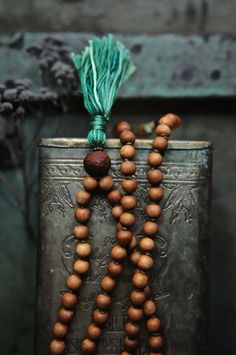 108 Mala Beads/ Sandalwood Turquoise and Bodhi Seed Buddhist Holistic Wooden Beads Mala For Rituals, Holistic Healing Mala With Wooden Beads, Holistic Wooden Mala For Rituals, Artisan 108 Beads For Meditation, Bohemian Beaded Necklace With 108 Beads For Puja, Bohemian Wooden Beads Mala For Festival, Holistic Necklaces With Wooden Beads For Festivals, Holistic Festival Necklaces With Wooden Beads, Bohemian Festival Mala With Wooden Beads