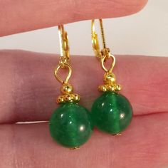 Elegant Green Jewelry With 8mm Beads, Elegant Green 8mm Beads Jewelry, Green Gemstone Beads Round Earrings, Green Gemstone Beaded Round Earrings, Green Round Gemstone Bead Earrings, Jade Earrings With Gemstone Beads, Elegant Beaded Jade Earrings, Elegant Green Gemstone Beaded Earrings, Elegant Jade Gemstone Beads Earrings