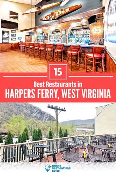 the best restaurants in harper's ferry, west virginia are featured on this page