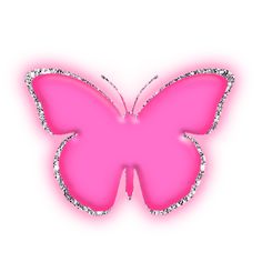 a pink butterfly with sparkles on it's wings