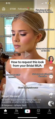 Bridal Makeup Glowy Glam, Pink Tone Bridal Makeup, Pink Glam Bridal Makeup, Wedding Makeup Blush, Light Dewy Wedding Makeup, Blush Pink Bridal Makeup, Bridal Makeup Types, Glowy Pink Bridal Makeup, Soft Glam Glowy Bridal Makeup