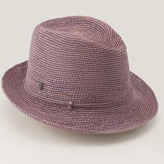 Kaminski Sam Fedora Color Spotlight, Packable Hat, Polyester Yarn, Purple