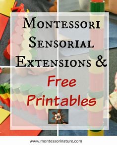 montessori printables with the words, free printables and instructions