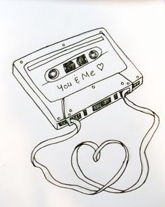 a drawing of a tape recorder with the words you're me written on it