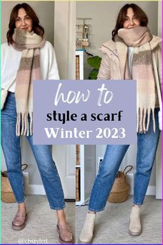 Hello there, fashion enthusiasts! I’m Catherine, and today I’m excited to share with you some fabulous scarf outfit ideas for 2024. As a fashion profe... Fall 2023 Scarf Trends, How To Wear A Winter Scarf With Coat, Scarf 2023 Winter, Winter Scarf 2023, Style Scarf Winter, Scarf Trends 2023 Winter, Trendy Scarfs 2023, Are Scarves In Style 2023, Scarf 2023 Trend