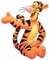 a cartoon tiger sitting on the ground with its tongue out