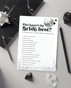 a black and white photo with the words who knows the bride best? on it