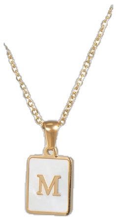 18k Gold Plating Adrianna Pearl Chain Necklace Elegant White Initial Necklace With Pearl Pendant, White Necklace With Pearl And Initial Pendant, White Pearl Pendant Necklace With Initial, Trendy Gold Monogram Necklace, White Initial Pendant Clavicle Necklace, Gold Monogram Necklace In Trendy Style, White Initial Pendant Necklace With Clavicle Chain, White Clavicle Chain Necklace With Initial Pendant, Classic White Initial Necklace