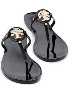 Tory Burch Mini Miller Jelly Sandals - Farfetch Luxury Studded Flats, Tori Burch Sandals, Tory Burch Sandals Black, Tory Burch Jelly Sandals, Miller Sandal, Sandals Outfit, Tory Burch Sandals, Girly Shoes, Tory Burch Miller