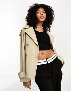 Coat by ASOS DESIGN Throw on, go out Notch collar Button placket Double-breasted style Regular fit Short Trench Coat, Lightweight Shorts, Maternity Shops, Maxi Dress Trend, Blazer Dress, Mini Dress Party, Plus Size Pregnancy, Skirted Swimwear, Long Coat