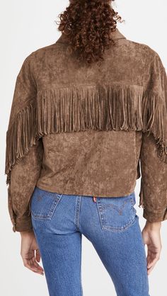 BLANKNYC Hot Cocoa Fringe Jacket | SHOPBOP Spring Suede Outerwear With Fringe, Spring Suede Fringe Outerwear, Brown Long-sleeve Fringe Outerwear, Brown Fringe Tops For Fall, Brown Fringe Top For Fall, Fringe Jacket, Blank Nyc, Fringe Trim, Fast Fashion