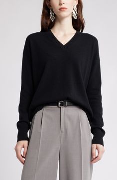 Nordstrom V-Neck Cashmere Sweater | Nordstrom Sweater Nordstrom, Black Rock, The Seasons, Cashmere Sweater, Cashmere Sweaters, Cashmere, Dry Clean, Nordstrom, Long Sleeves