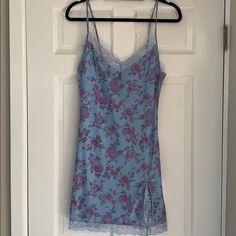 Coti Dress New Light Blue Lace Trim Mini Dress, Blue Floral Print Mini Dress For Night Out, Blue Sundress With Lace Trim, Blue Lace Trim Sundress, Blue Mini Dress With Spaghetti Straps And Lace Trim, Blue Mini Dress With Lace Trim For Night Out, Coti Dress, Motel Rocks Dress, Pjo Dr