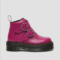 Women’s Size Us 5, Uk 3. Brand New In Original Box, Only Tried On. Heart Platform Boots, Dr Martens Devon Heart, Dr Martens Devon, Doc Martens Combat Boots, White Chelsea Boots, Dr Martens Chelsea Boots, Doc Martins Boots, Shoes Wishlist, Heart Platforms