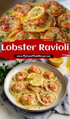 lobster ravioli with lemon and parmesan cheese is an easy dinner recipe that's ready in under 30 minutes