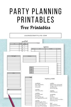 party planning printables with the text, free printables for your party