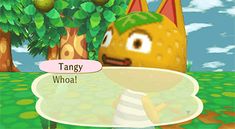 an animal crossing game with the words tangy who?