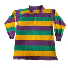 Check out Vintage 90s Accent Annex Mardi Gras Carnival Striped LS Rugby Shirt Polo Medium, the latest item I added on eBay! #eBay #eBaySeller 90s Style Long Sleeve Shirt For Streetwear, Purple 90s Style Tops For Fall, Purple 90s Style Top For Fall, Retro Long Sleeve Shirt For Streetwear, 90s Collared Tops For Streetwear, Multicolor 90s Style Top For Fall, Multicolor Long Sleeve Shirt For Streetwear, 90s Style Long Sleeve T-shirt For College, 90s Long Sleeve Shirt For Streetwear