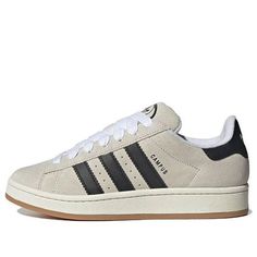 (WMNS) adidas originals Campus 00s 'Crystal White Black' GY0042 (SNKR/Skate/Casual/Low Top/Women's/Non-Slip/Wear-resistant) Adais Shoes, Adidas Campus Shoes, Shoes For School, Adidas Campus 00s, Skate Culture, Back To School Shoes, Trendy Shoes Sneakers, Preppy Shoes, White Leather Shoes