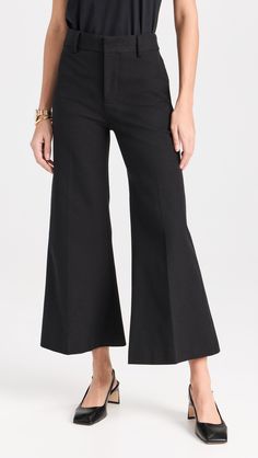 Fast Free Shipping & Free Returns on FRAME Le Crop Palazzo Trousers at Shopbop. Shop new arrivals from FRAME at Shopbop.com Modern Black Bottoms With Zip Fly, Modern Workwear Pants With Zip Fly, Modern Cropped Leg Work Pants, Modern Mid-rise Workwear Bottoms, Modern Cropped Workwear Pants, Modern Mid-rise Workwear Pants, Chic Fitted Bottoms With Zip Fly, Versatile Bottoms With Zip Fly For Spring, Versatile Spring Bottoms With Zip Fly