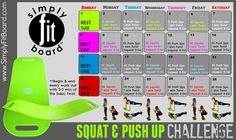 the squat push up challenge poster is shown