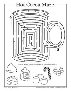 a hot cocoa maze with candy canes and candies