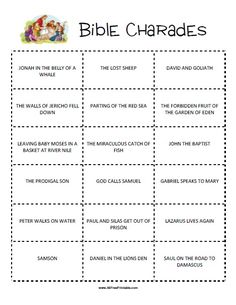 the bible chart for children to use