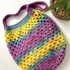 Granny Market Bag Bag Free Crochet Pattern, School Designs, Granny Stitch, Baby Diy, Market Bag, School Design, My Favourite, Free Crochet Pattern, Free Crochet