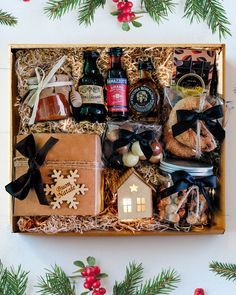 the christmas hamper is packed and ready to be eaten