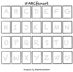 the abc and letter worksheet is shown in black and white, with letters drawn on