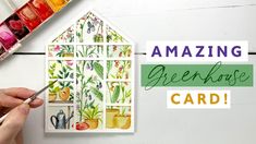 How To Paint A Stunning 3D Greenhouse Card | Card Ideas For Gardeners - YouTube Watercolour Greenhouse, Painting With Watercolors, Paper Techniques, Watercolour Ideas, Paintings Tutorials, Watercolor Paintings Tutorials, Watercolor Art Lessons, Watercolour Art, Card Making Techniques