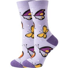 PRICES MAY VARY. 【Women Crew Cute Socks】Funny Colorful Socks is Stretchy and Comfy ,Except Every Day Use, Suitable for Birthday, Anniversary, Valentines Day, Father's Day, or Friendship Gifts. 【THE DAILY VERSATILE ACCESSORIES FOR YOU】These funky novelty dress/crew socks are great to be worn as daily trouser socks, business office suit socks, sneaker socks,groomsman wedding dress socks.Wear these crazy socks with fresh white kicks, metallic sandals (socks and sandals is cool now) 【IDEAL GIFT FOR Mens Winter Socks, Purple Socks, Trendy Socks, Winter Socks, Cute Socks, Patterned Socks, Calf Socks, Tube Socks, Colorful Socks