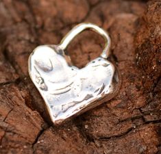 Chunky Heart Charm in Sterling Silver H-521 Ormond Beach, Casting Jewelry, Bead Store, Cute Charms, Jewelry To Make, Must Buy, Sterling Silver Heart, Flower Heart, Jewelry Creation